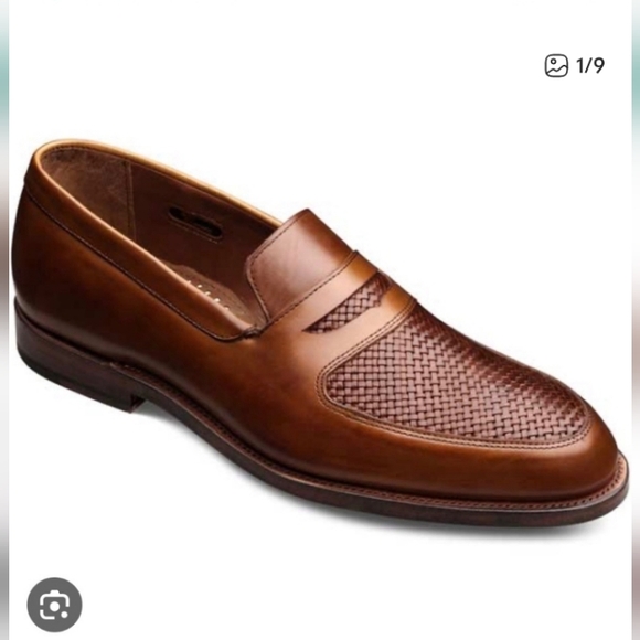 ALLEN EDMONDS Carlsbad Mens Tan Brown Leather Loafers Shoes Size 14 - Picture 1 of 6